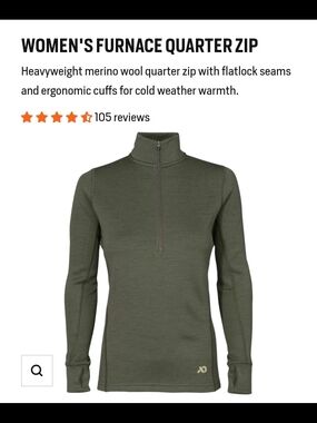 First Lite Women's Furnace Quarter Zip Base Layer - Olive